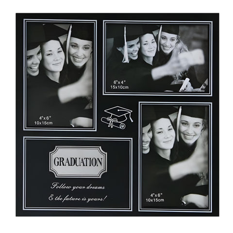 Black Graduation Multi Photo Frame & Metal Plaque