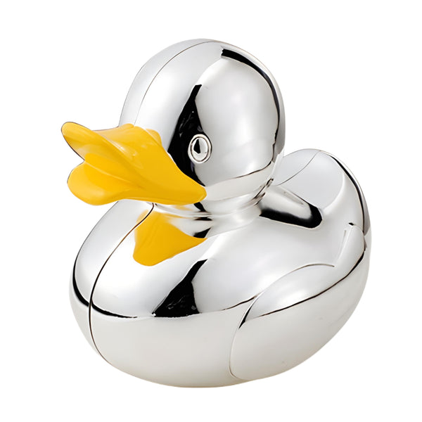 Shiny Silver Plated Baby Duck Money Box