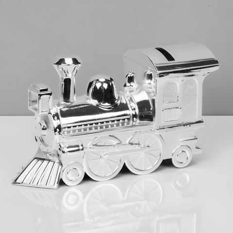 Shiny Silver Plated Train Money Box