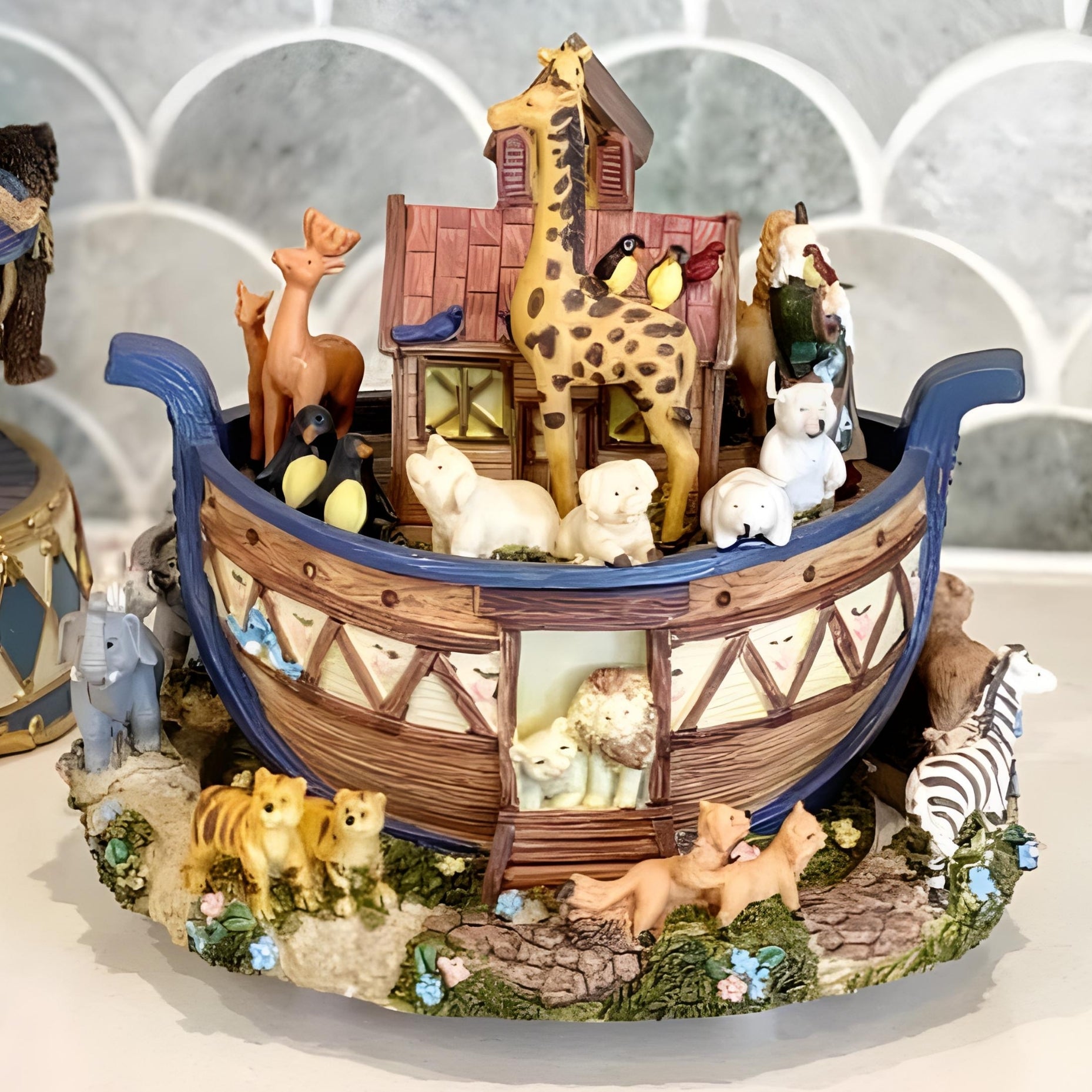 Noah's Ark Rotating Musical Carousel Merry Go Round