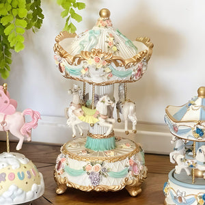 Monteray 3 Horse Rotating Musical Carousel Merry Go Round