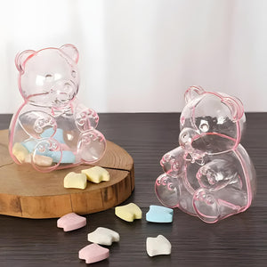 Set 12 Pink Baby Girl Teddy Bear Shape Fillable Favour Gifts