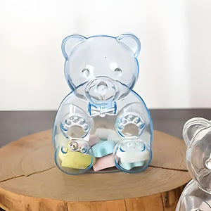 Set 12 Blue Baby Boy Teddy Bear Shape Fillable Favour Gifts