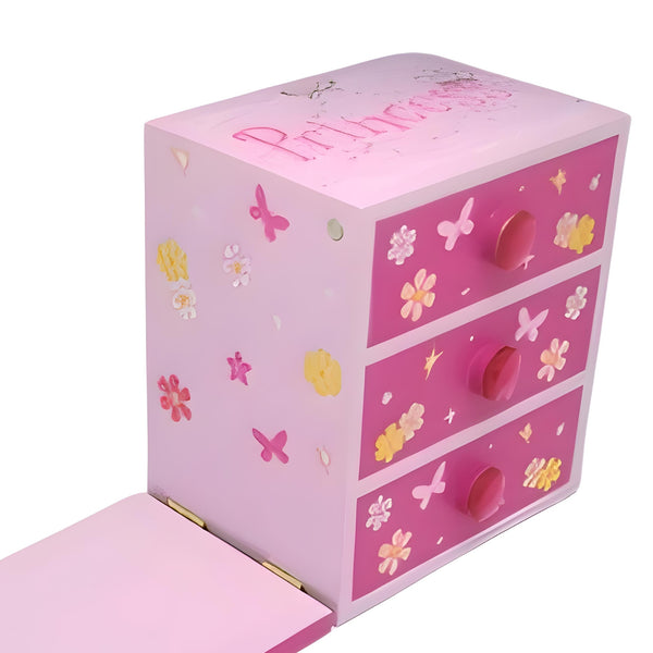 Girl's Hot Pink Fairy Princess Jewellery Box & Bookend Holder