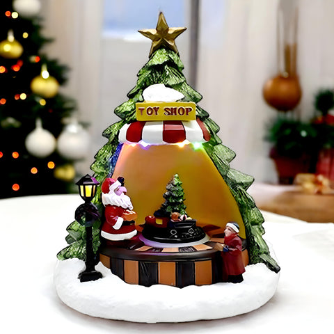 Musical LED Light Up Christmas Tree Toy Store with Animated Moving Train