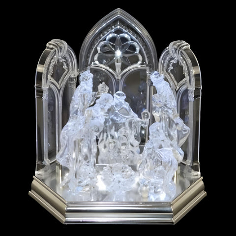 Acrylic Christmas Musical & Light Up Nativity Scene Statue