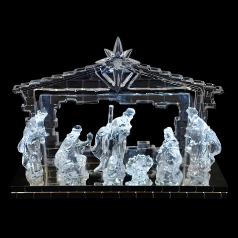 Acrylic Christmas Musical & Light Up Nativity Scene Statue