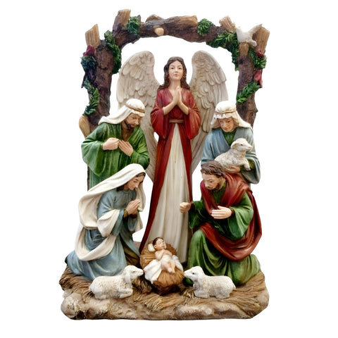 Christmas Nativity Scene Colour Statue