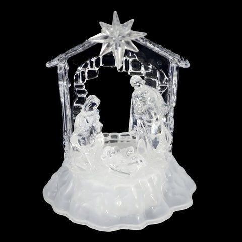 Acrylic Christmas Light Up Nativity Holy Family Statue