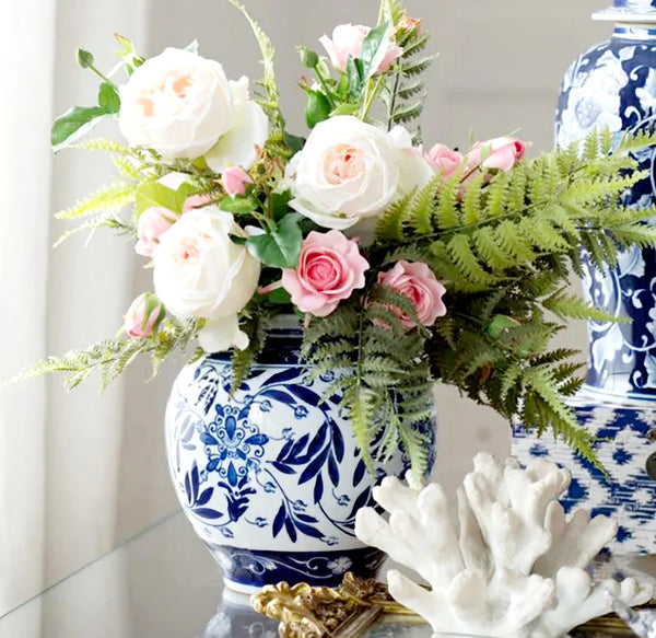 Blue & White Ceramic Posy Decorative Vase