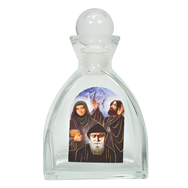 Catholic Saint Charbel Glass Bottle with Ball Lid