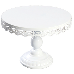 White Metal Moroccan Lace Edge Cake Stand