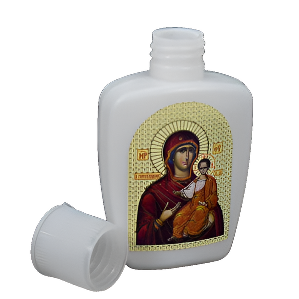 Mini White Orthodox Holy Mother Mary & JesusHoly Water Bottle