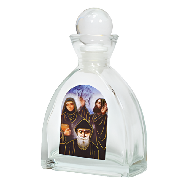 Catholic Saint Charbel Glass Bottle with Ball Lid