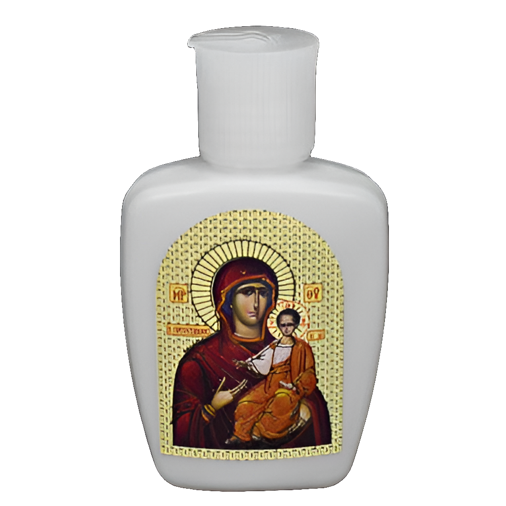 Mini White Orthodox Holy Mother Mary & JesusHoly Water Bottle