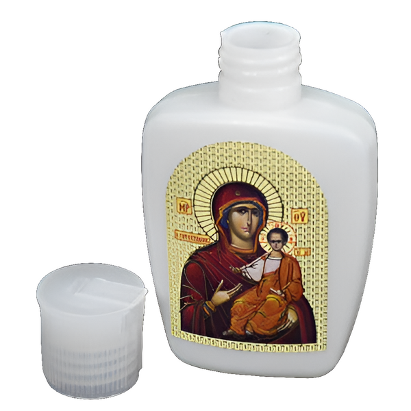 Mini White Orthodox Holy Mother Mary & JesusHoly Water Bottle