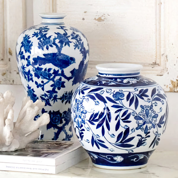 Blue & White Ceramic Posy Decorative Vase