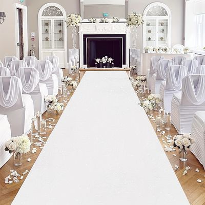 20 metres x 1.5 metres White Aisle Runner Carpet- Non Woven Felt Fabric