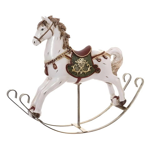 White Rocking Horse Decorative Tabletop Figurine