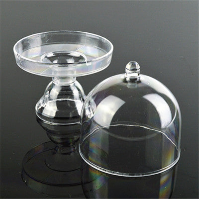 Set Mini Clear Plastic Wedding Favour Cupcake Holder with Cloche Dome Lid Gift Bomboniere Christening Baptism Party Events Display Stand Dessert Macaroons