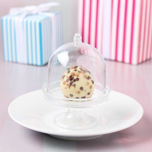 Set Mini Clear Plastic Wedding Favour Cupcake Holder with Cloche Dome Lid Gift Bomboniere Christening Baptism Party Events Display Stand Dessert Macaroons