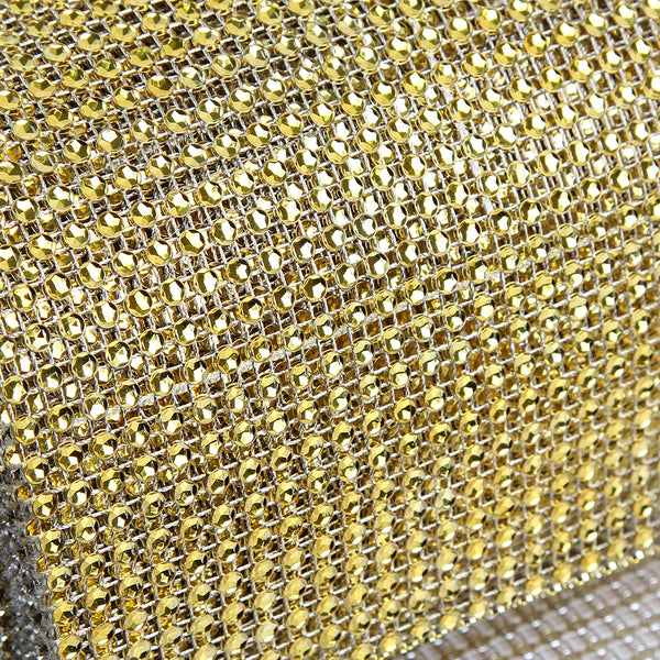 10 Meter Gold Diamante Crystal DIY Craft Rhinestone Sparkly Mesh Decoration Roll Wedding 10m Diamante Diamond Gold Crystal Rhinestone Sparkling Effect Mesh Ribbon