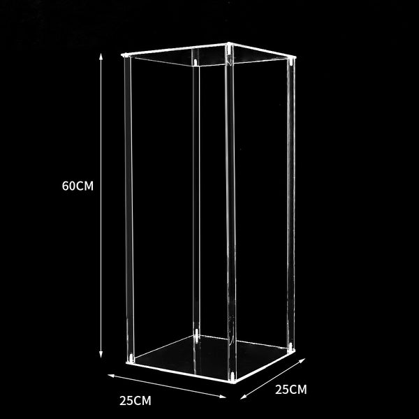 Clear Acrylic 60cm Wedding Centrepiece Flower Table Display Plinth Stand wedding party events table venue decor flower arrangement square plinths