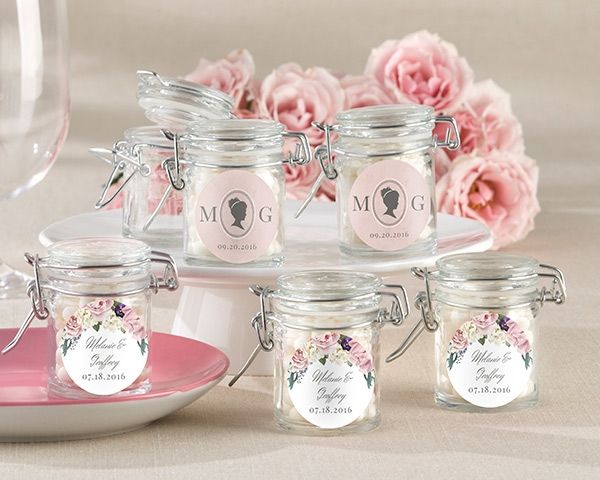 Set of 24 Round Clear Glass DIY Jar with Clip Top Lid- Favours Gifts Bomboniere