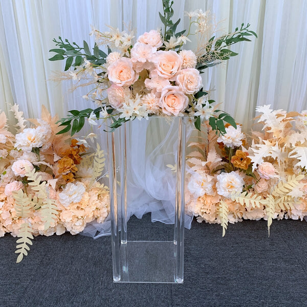 Clear Acrylic 60cm Wedding Centrepiece Flower Table Display Plinth Stand wedding party events table venue decor flower arrangement square plinths