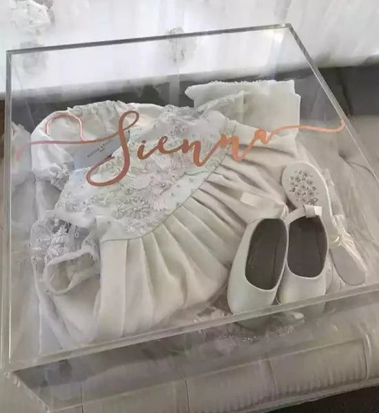 orthodox christening baptism Plain Clear Acrylic Square Baby Children Keepsake DIY Memory Display Box Plain Clear Acrylic Square Baby Display Keepsake baptism Memories Gift Box