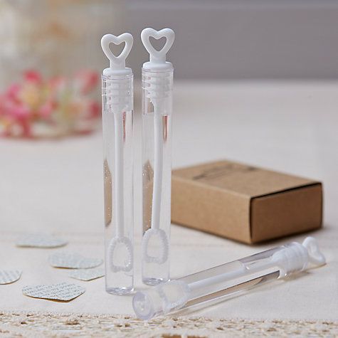 Bulk 48 White Love Heart Top Lid Bubble Bubbles Wands Tubes WITH Soap Liquid Wedding Favours Gifts 10.5cm Set