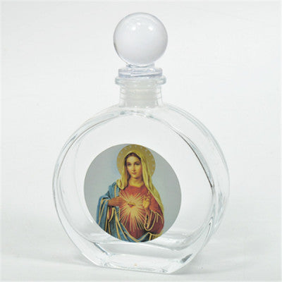 Holy Mother Mary, Virgin Mary, Holy Water Bottle, Holy Water, Holy Water Glass Bottle, Holy Water, Holy Oil, Catholic, Christian, Christening, Baptism, Oil Bottle, Christening Favour, Gift, Bomboniere, Favours, Gifts, Guests Gift, DIY, Catholic Christian Sacred Heart Holy Virgin Mother Mary Empty Glass Holy Water Bottle with Ball Lid