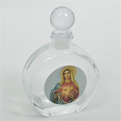 Holy Mother Mary, Virgin Mary, Holy Water Bottle, Holy Water, Holy Water Glass Bottle, Holy Water, Holy Oil, Catholic, Christian, Christening, Baptism, Oil Bottle, Christening Favour, Gift, Bomboniere, Favours, Gifts, Guests Gift, DIY, Catholic Christian Sacred Heart Holy Virgin Mother Mary Empty Glass Holy Water Bottle with Ball Lid