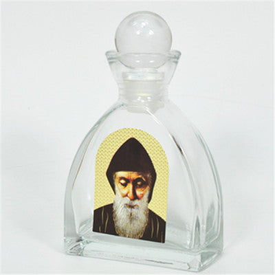 Holy Water Bottle, Holy Water, Holy Water Glass Bottle, Holy Water, Holy Oil, Catholic, Christian, Christening, Baptism, Oil Bottle, Christening Favour, Gift, Bomboniere, Favours, Gifts, Guests Gift, DIY, Saint Charbel, St Charbel RELIGIOUS CATHOLIC CHRISTIAN GLASS SAINT CHARBEL GLASS EMPTY HOLY WATER BOTTLE