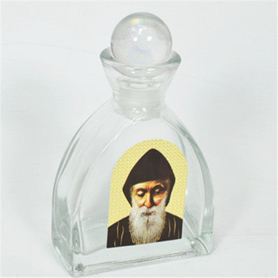 Holy Water Bottle, Holy Water, Holy Water Glass Bottle, Holy Water, Holy Oil, Catholic, Christian, Christening, Baptism, Oil Bottle, Christening Favour, Gift, Bomboniere, Favours, Gifts, Guests Gift, DIY, Saint Charbel, St Charbel RELIGIOUS CATHOLIC CHRISTIAN GLASS SAINT CHARBEL GLASS EMPTY HOLY WATER BOTTLE