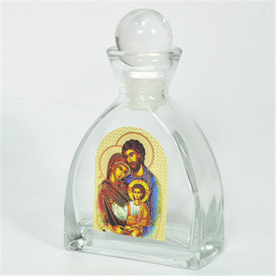 Holy Jesus Christ, Mother Mary, Virgin Mary, Holy Water Bottle, Holy Water, Holy Water Glass Bottle, Holy Water, Holy Oil, Orthodox, Christening, Baptism, Oil Bottle, Christening Favour, Gift, Bomboniere, Favours, Gifts, Guests Gift, DIY, The Holy Family, Joseph and Mary, Joseph & Mary, Η Αγία Οικογένεια, Doxaras RELIGIOUS ORTHODOX CHRISTIAN THE HOLY FAMILY GLASS EMPTY HOLY OIL WATER BOTTLE