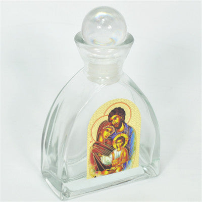 Holy Jesus Christ, Mother Mary, Virgin Mary, Holy Water Bottle, Holy Water, Holy Water Glass Bottle, Holy Water, Holy Oil, Orthodox, Christening, Baptism, Oil Bottle, Christening Favour, Gift, Bomboniere, Favours, Gifts, Guests Gift, DIY, The Holy Family, Joseph and Mary, Joseph & Mary, Η Αγία Οικογένεια, Doxaras RELIGIOUS ORTHODOX CHRISTIAN THE HOLY FAMILY GLASS EMPTY HOLY WATER OIL BOTTLE