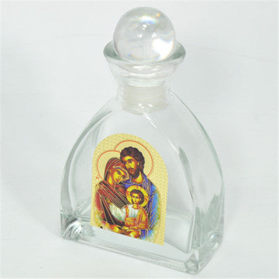 Holy Jesus Christ, Mother Mary, Virgin Mary, Holy Water Bottle, Holy Water, Holy Water Glass Bottle, Holy Water, Holy Oil, Orthodox, Christening, Baptism, Oil Bottle, Christening Favour, Gift, Bomboniere, Favours, Gifts, Guests Gift, DIY, The Holy Family, Joseph and Mary, Joseph & Mary, Η Αγία Οικογένεια, RELIGIOUS ORTHODOX CHRISTIAN THE HOLY FAMILY GLASS EMPTY HOLY WATER OIL BOTTLE