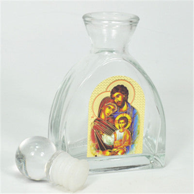 Holy Jesus Christ, Mother Mary, Virgin Mary, Holy Water Bottle, Holy Water, Holy Water Glass Bottle, Holy Water, Holy Oil, Orthodox, Christening, Baptism, Oil Bottle, Christening Favour, Gift, Bomboniere, Favours, Gifts, Guests Gift, DIY, The Holy Family, Joseph and Mary, Joseph & Mary, Η Αγία Οικογένεια, Doxaras RELIGIOUS ORTHODOX CHRISTIAN THE HOLY FAMILY GLASS EMPTY HOLY OIL WATER BOTTLE