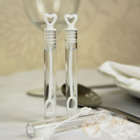 Bulk 48 White Love Heart Top Lid Bubble Bubbles Wands Tubes WITH Soap Liquid Wedding Favours Gifts 10.5cm Set